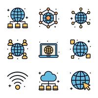 Global Connectivity a network of interconnected diagrams. Icon symbol illustration vector