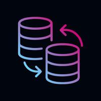 Data transfer with stacks exchange information. Icon Symbol Illustration vector