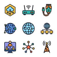 Digital Networking and Connectivity Icons. Icon symbol illustration vector