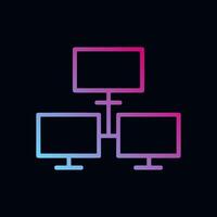 Networked Monitors Glow in Digital Space. Icon Symbol Illustration vector