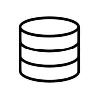 Stacked cylinder outlines depict data storage. Icon Symbol Illustration vector