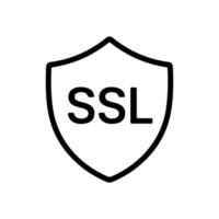 Shield guarding the SSL letters. Icon Symbol Illustration vector