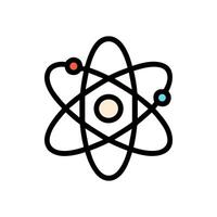 Atomic model electron paths. Icon symbol illustration vector