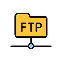 FTP file sharing folder connection. Icon Symbol Illustration vector