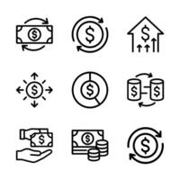 Dynamic Money Icons Flowing Wealth Concepts. Icon symbol illustration vector