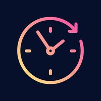 Deadline clock with circular arrow symbol. Icon symbol illustration vector