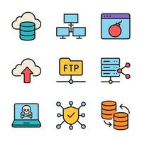 Digital network security system administration. Icon Symbol Illustration vector