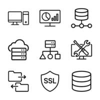 Computing symbols display technical functions. Icon Symbol Illustration vector