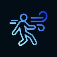 Windy escape outlined in blue. Icon symbol illustration vector