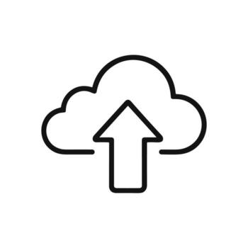 nube establecido subir símbolo en negro. icono símbolo ilustración vector