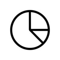 Simplified pie chart showing data. Icon symbol illustration vector