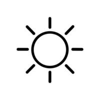 Minimalist sun icon with bold lines. Icon symbol illustration vector