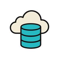 Cloud data cylinder with three layers. Icon Symbol Illustration vector
