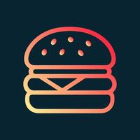 Delicious burger with a warm gradient. Icon Symbol Illustration vector