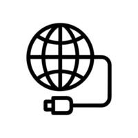 Global connection Earth linked. Icon symbol illustration vector