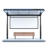 Modern Empty Bus Stop with Blank Advertisement Board png
