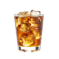 Refreshing Iced Drink in a Glass with Ice Cubes png
