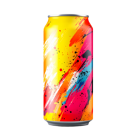 Vibrant Can Design with Abstract Paint Splatter Pattern png