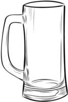 Hand drawn beer glass with handle sketch vector