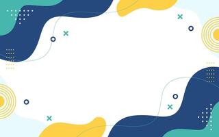 Abstract Blue Yellow Green Fluid Shapes Background Design Template vector