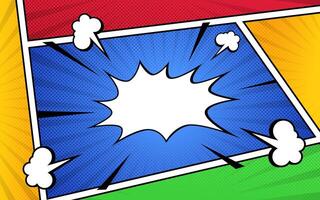 Vibrant Comic Book Style Background with Speech Bubble and Pop Art Design Elements vector