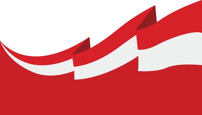 Indonesia Flag Ribbon Border with Cartoon Design