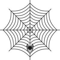 Spider Web Halloween Illustration with Flat Design. Isolated on White Background. vector