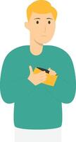 People Holding Empty Wallet in Cartoon Design vector