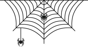 Spider Web Halloween Illustration, Isolated on White Background. vector