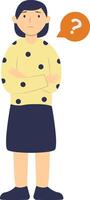 People Think and Ask Question in Cartoon Design vector