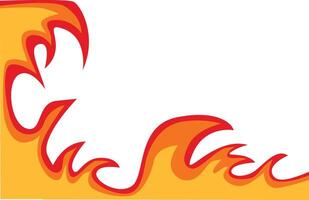 Flame Border Illustration with Cartoon Design. Isolated on White Background vector