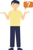 People Think and Ask Question in Cartoon Design. vector