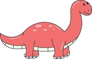Dinosaurs Illustration with Cartoon Design. Isolated on White Background. vector