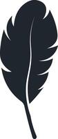 Black Feather Silhouette in Simple Design, Isolated on White Background vector