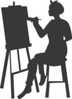 Artist Drawing Silhouette with Simple Shape Isolated on White Background vector