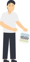 Person Volunteers and Donation Character with Cartoon Design vector