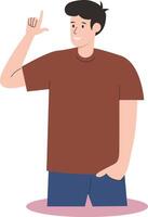 People Pointing Character with Index Finger, Isolated on White Background. vector