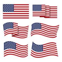 American Flag 6 Model With Clear Background vector