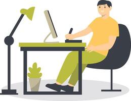 People Programmer Character. Isolated on White Background vector