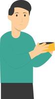 People Holding Empty Wallet in Flat Design. vector