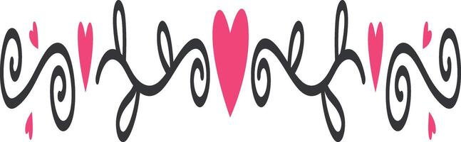 Hand Drawn Romantic Divider in Abstract Design vector