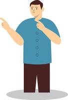 Person Pointing Illustration in Cartoon Design, Isolated on White Background, vector