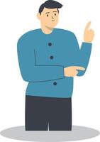 Person Pointing Illustration in Flat Design vector