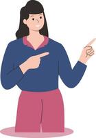 People Pointing Character with Index Finger. vector