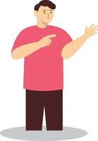 Person Pointing Illustration with Cartoon Design. vector