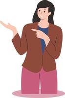 People Pointing Character with Index Finger. Cartoon Character vector