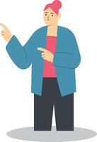 Person Pointing Illustration in Flat Design. vector