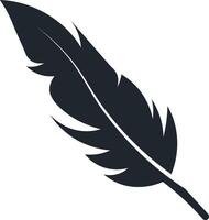 Black Feather Silhouette in Flat Design. vector