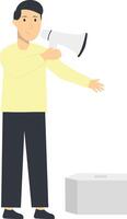Person Volunteers and Donation Character with Flat Design. vector