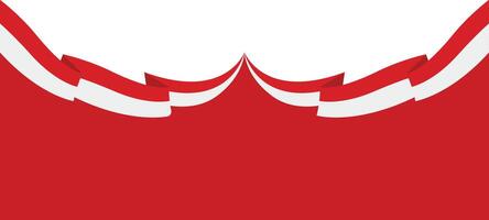 Indonesia Flag Ribbon Border with Cartoon Design, Isolated on White Background. vector